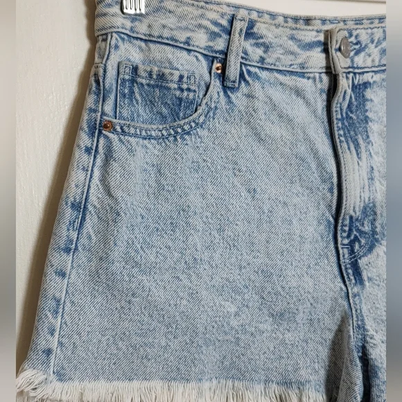 PacSun Cut Off High Rise Festival Denim Blue Women's Shorts - Picture 2 of 9